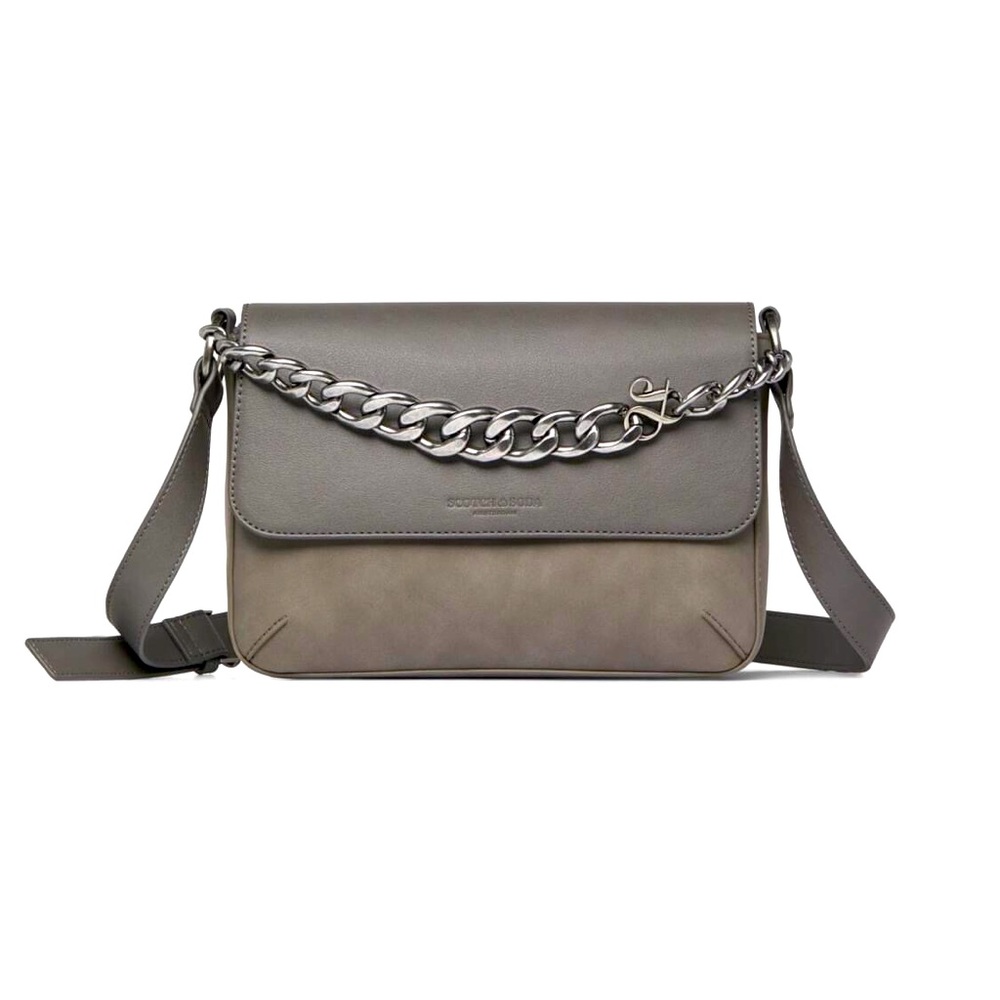 Grey Scotch & Soda conscious leather, crossbody bag.